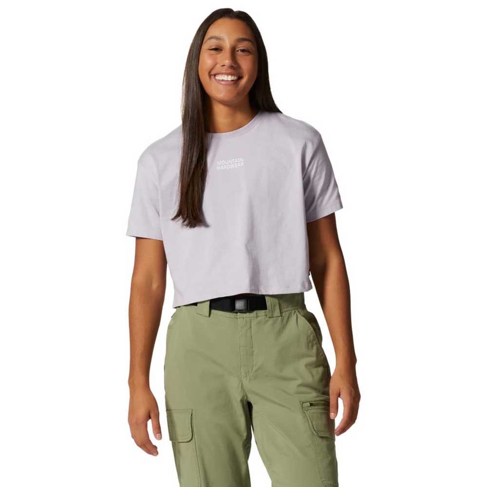 mountain hardwear mhw logo crop short sleeve t-shirt violet s femme