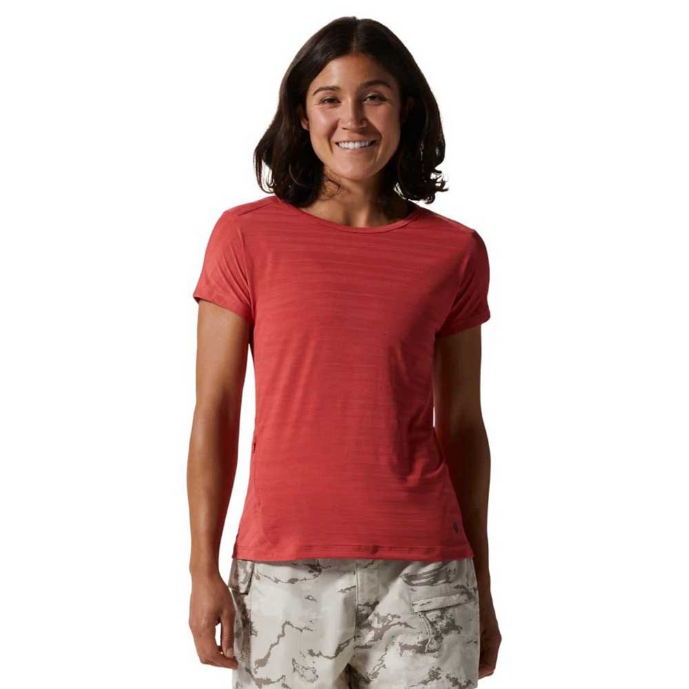 mountain hardwear might stripe short sleeve t-shirt rouge s femme