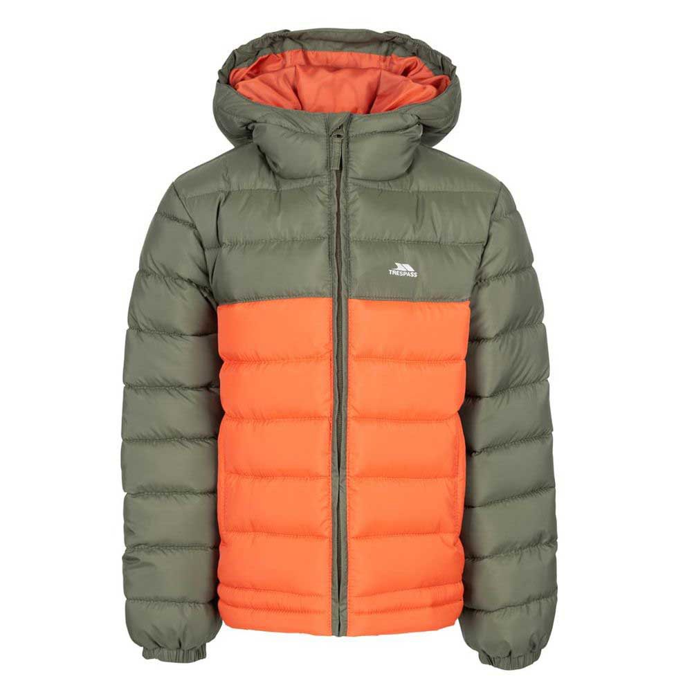 trespass oskar jacket vert,orange 11-12 years garçon