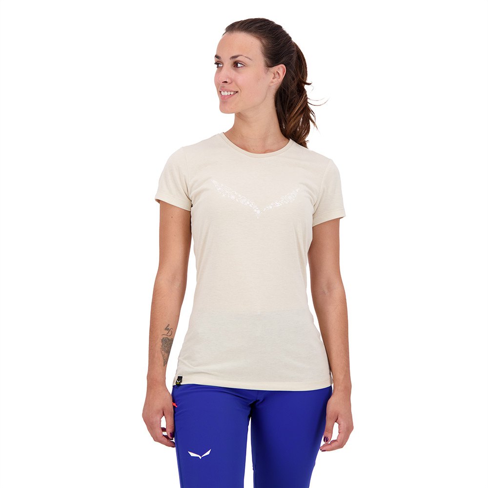 salewa solidlogo dri-release short sleeve t-shirt beige 2xl femme