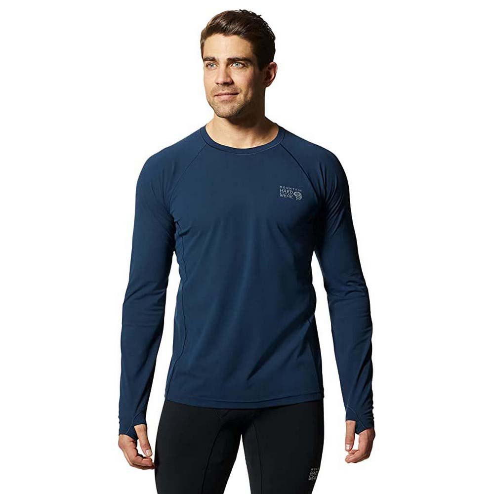 mountain hardwear mountain stretch long sleeve t-shirt bleu s homme