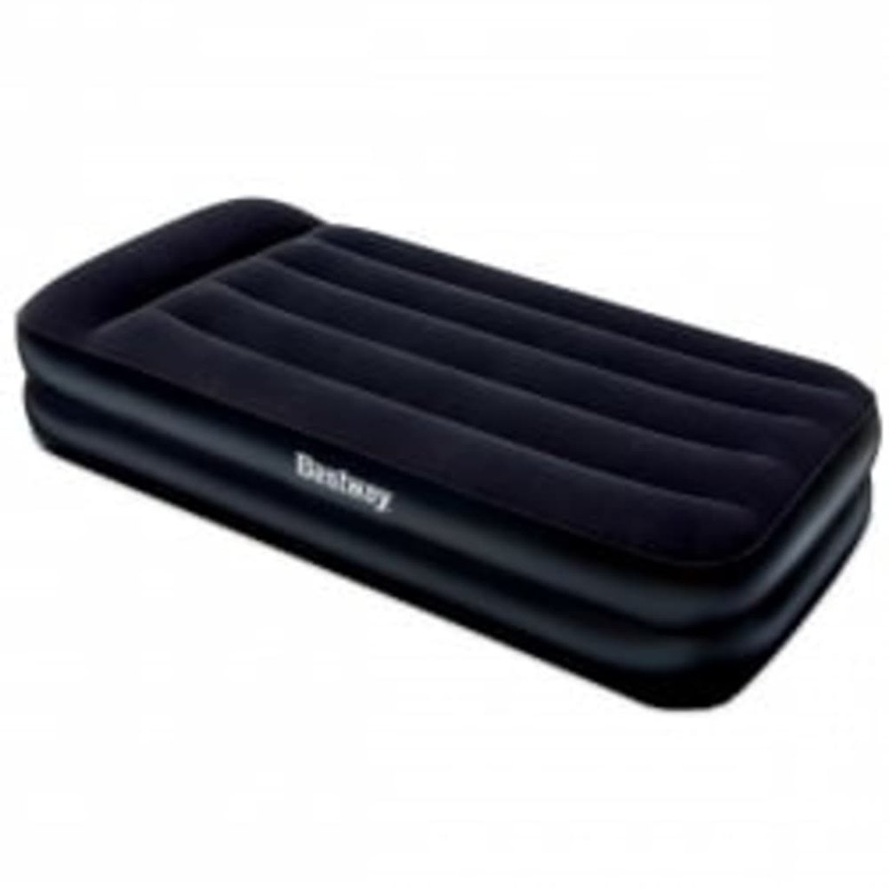 bestway inflatable flocked airbed with built-in electrical air pump noir