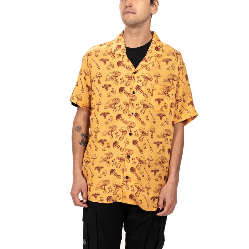 poler aloha short sleeve shirt jaune s homme