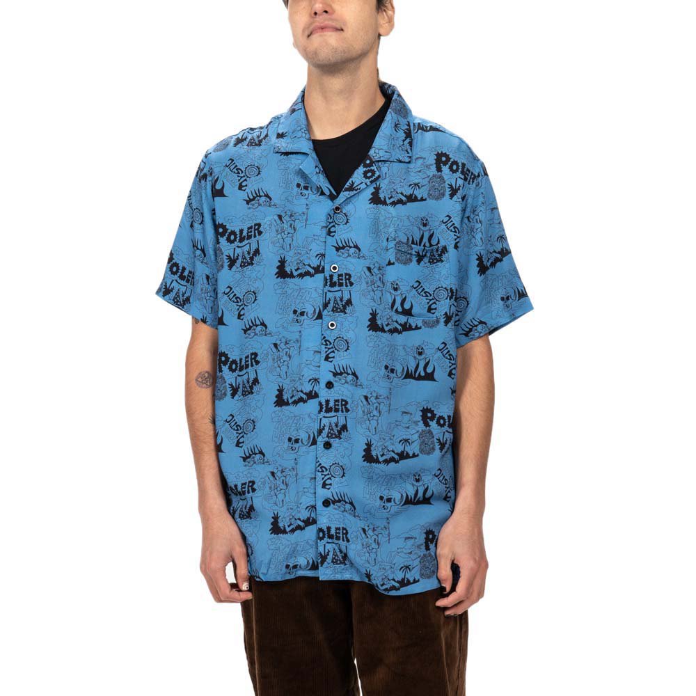 poler aloha short sleeve shirt bleu m homme