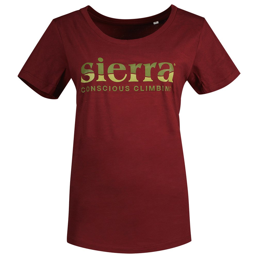 sierra climbing burgundy short sleeve t-shirt rouge s femme