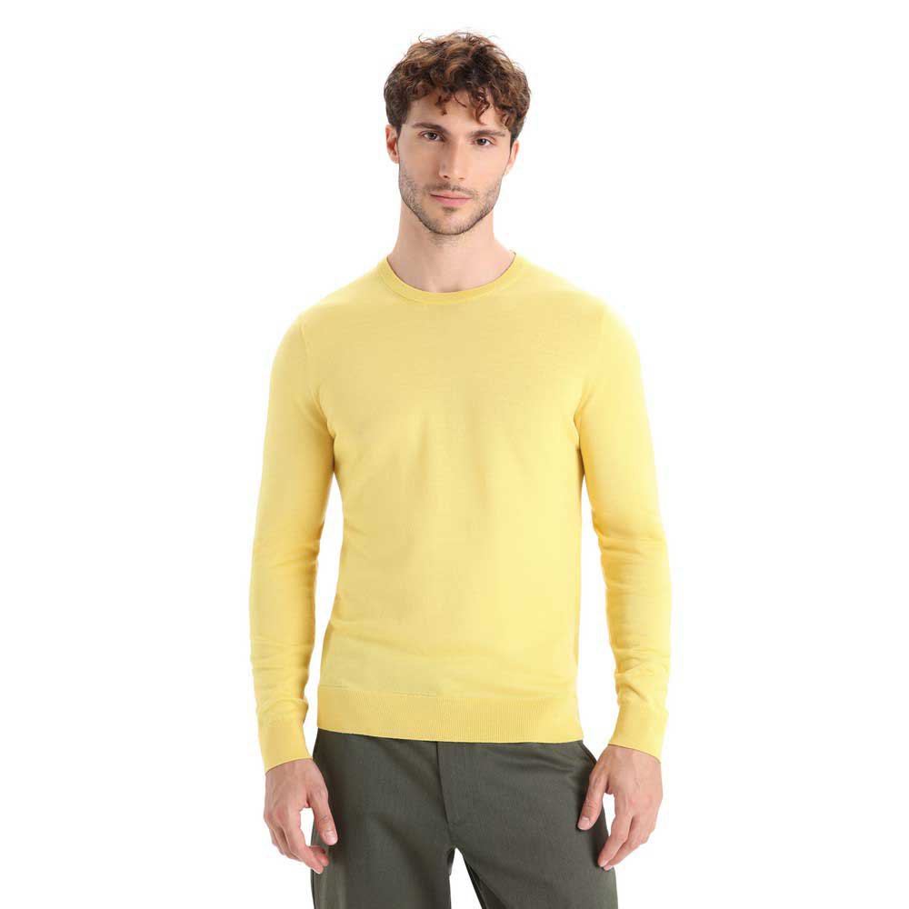 icebreaker wilcox merino sweater jaune l homme