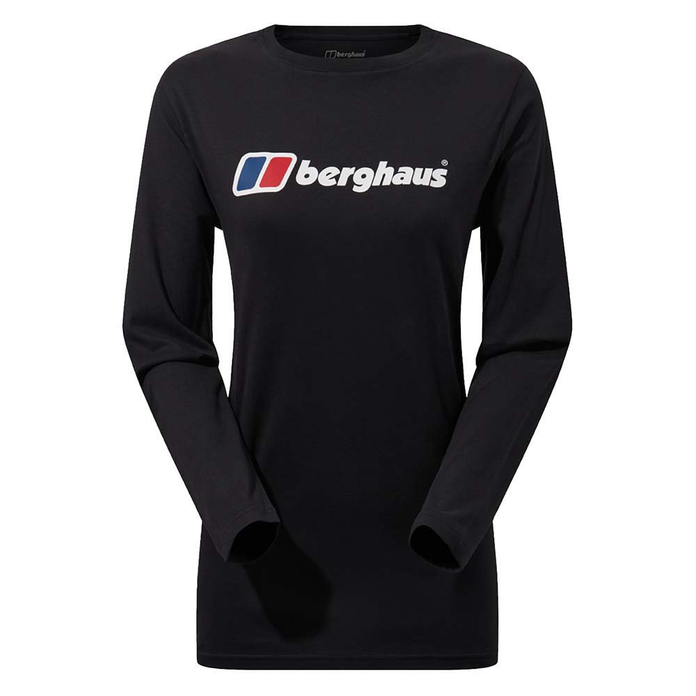 berghaus boyfriend big classic logo long sleeve t-shirt noir 14 femme