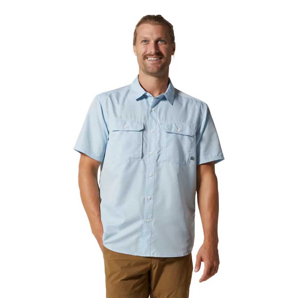 mountain hardwear canyon short sleeve shirt bleu l homme