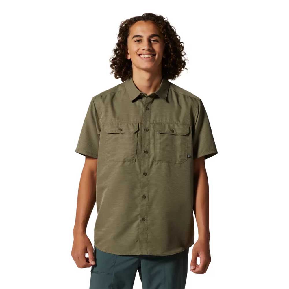 mountain hardwear canyon short sleeve shirt vert s homme