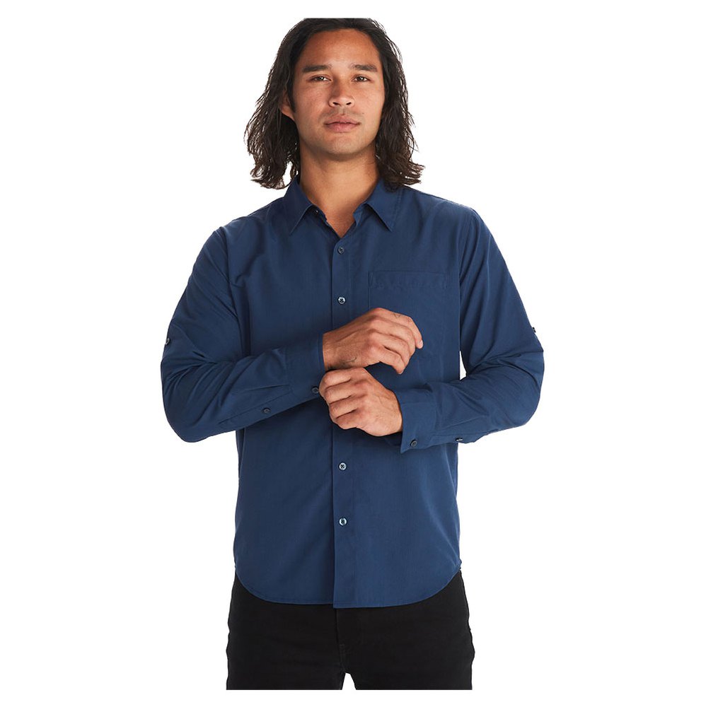 marmot aerobora long sleeve t-shirt bleu l homme