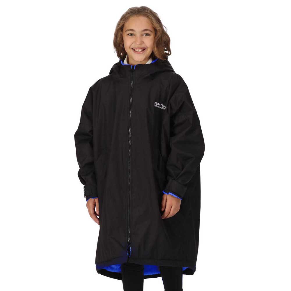 regatta robe hoodie rain jacket noir 5-9 years garçon