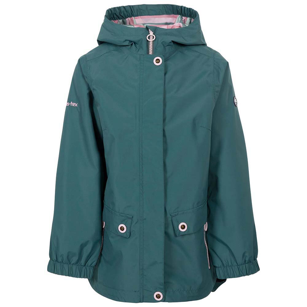 trespass flourish hoodie rain jacket vert 11-12 years garçon