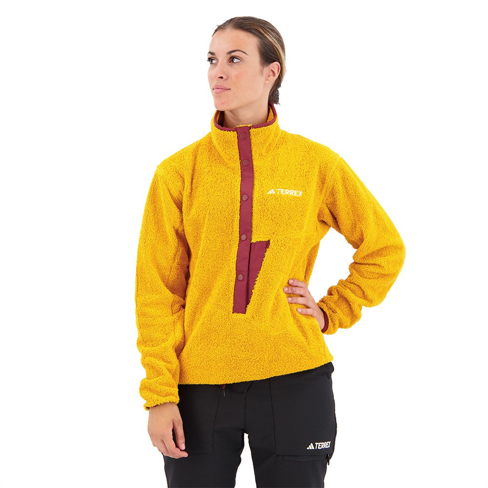 adidas organiser xploric high-pile-fleece pullover full zip fleece jaune s femme