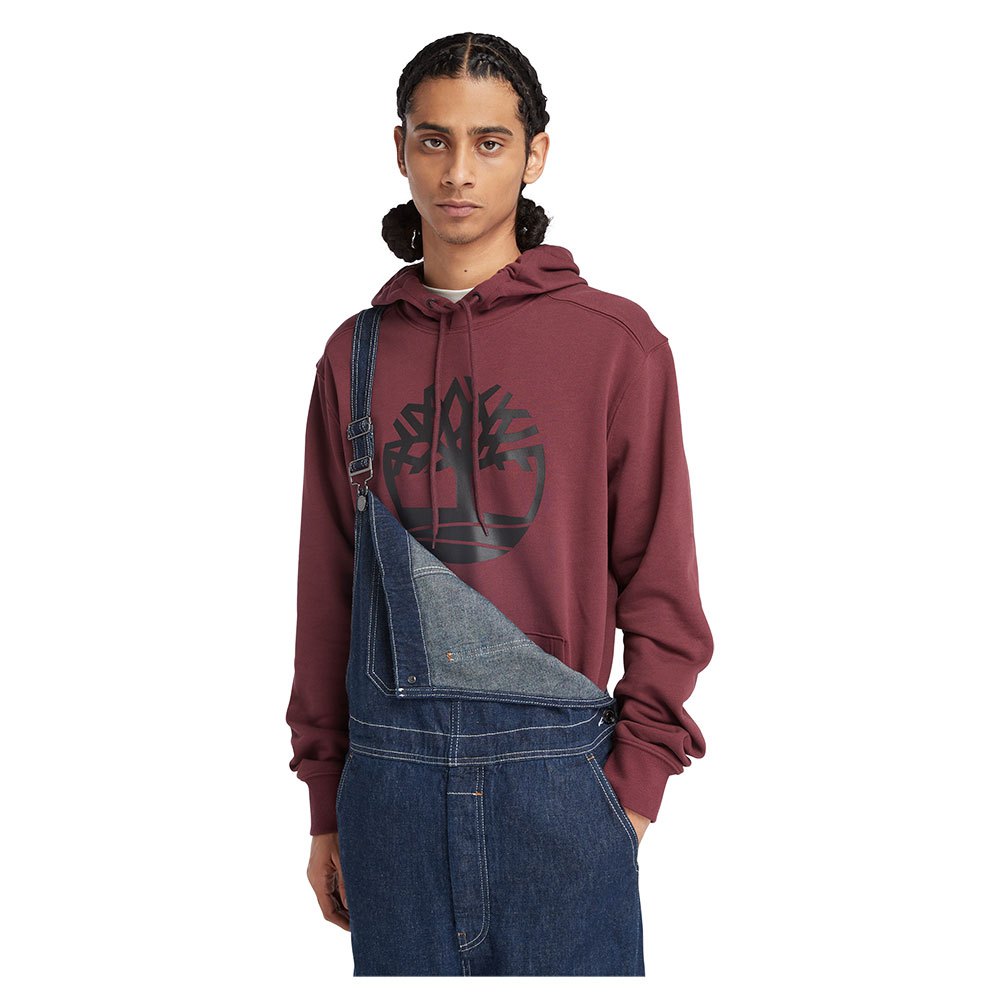 timberland core tree logo pull over hoodie rouge m homme