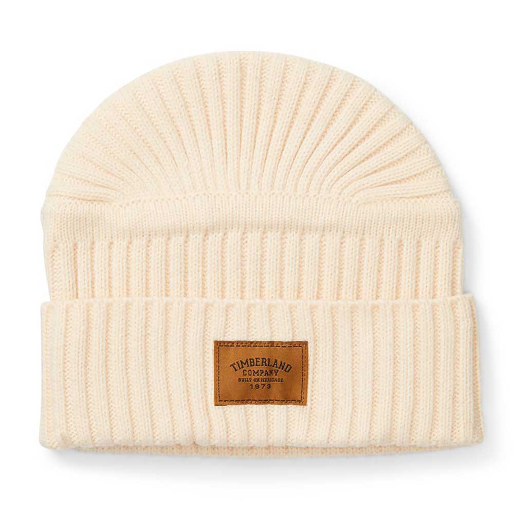 timberland ribbed beanie beige  homme