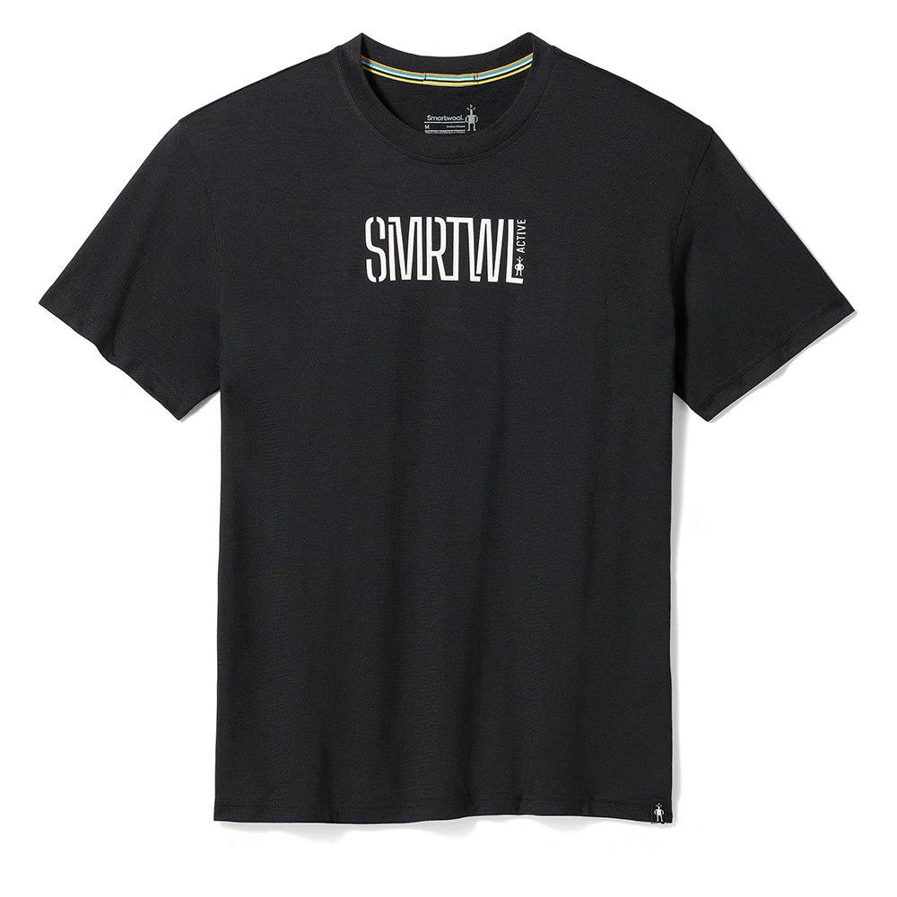smartwool active logo short sleeve t-shirt noir m homme