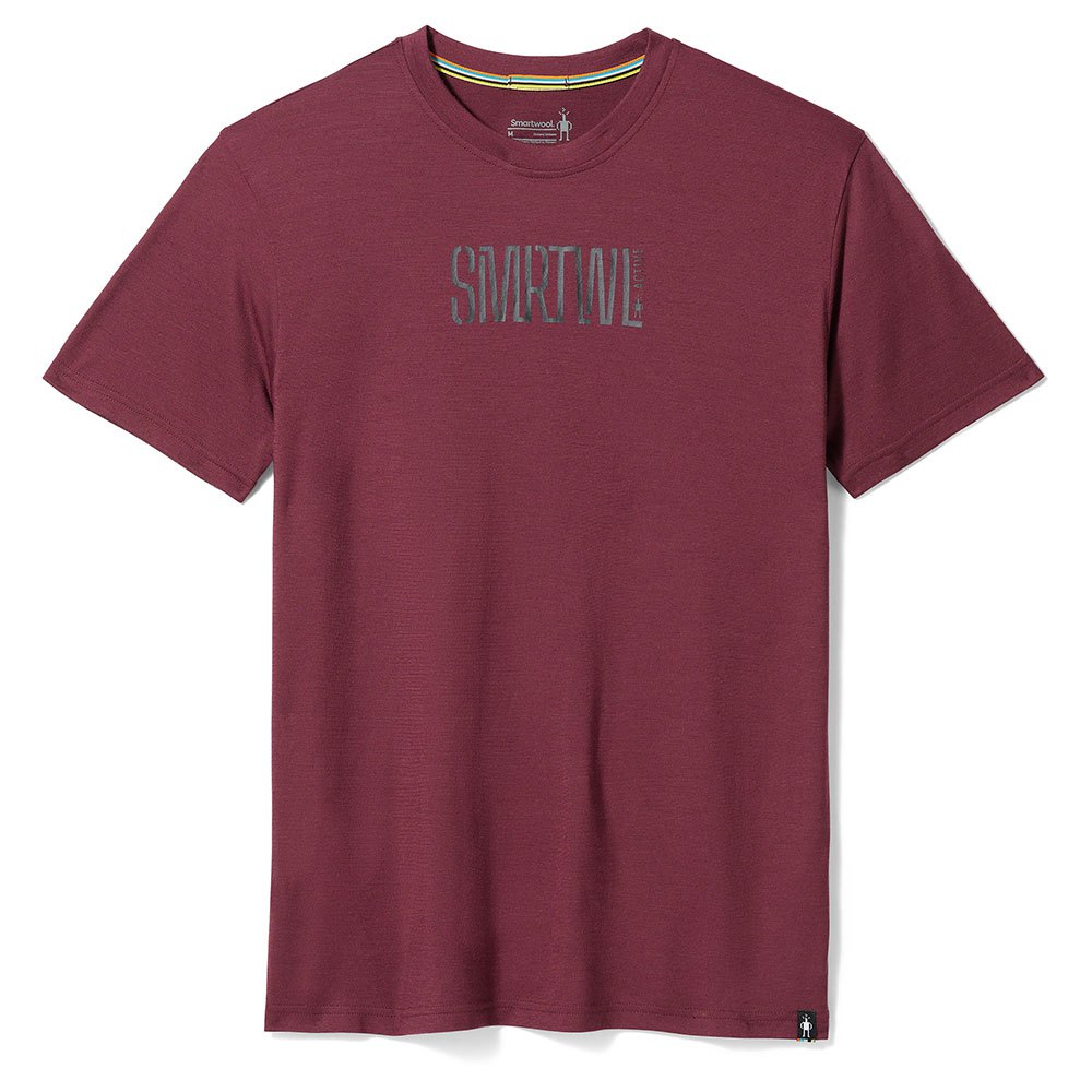 smartwool active logo short sleeve t-shirt rouge m homme