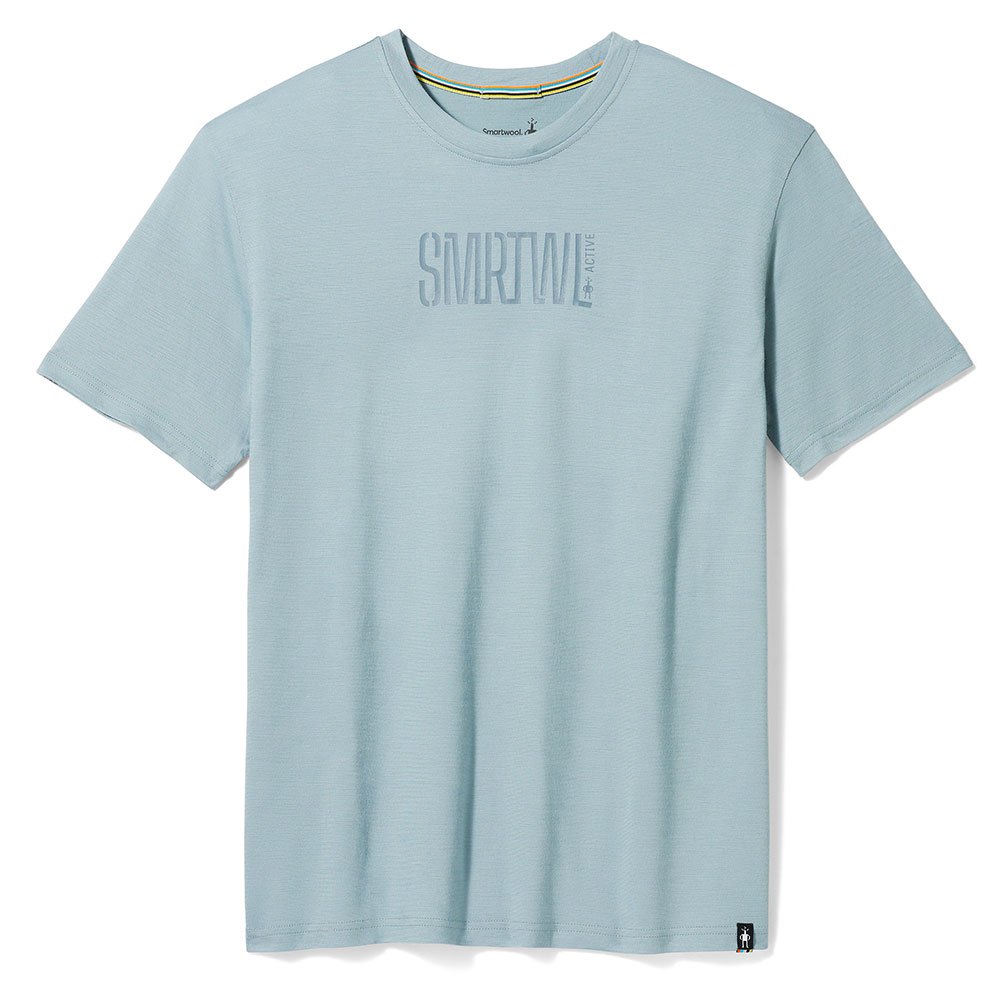 smartwool active logo short sleeve t-shirt bleu m homme
