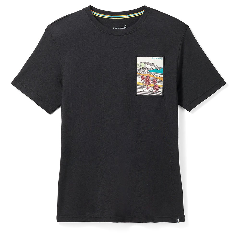 smartwool mountain patch graphic short sleeve t-shirt noir m homme