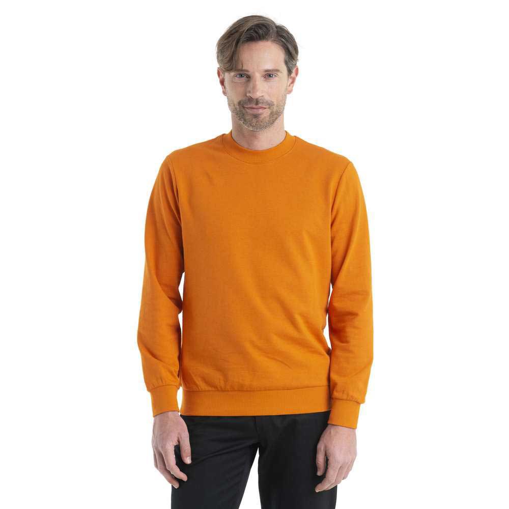 icebreaker central ii merino sweatshirt orange m homme