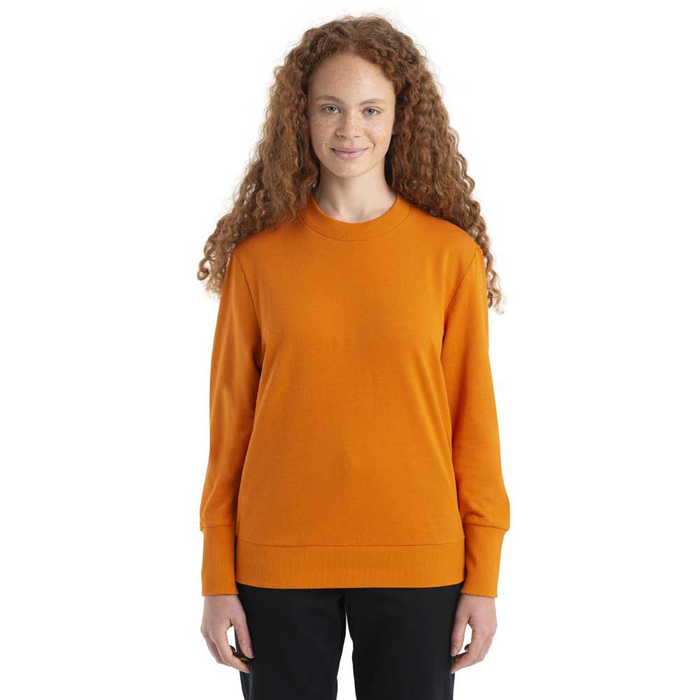 icebreaker central ii merino sweatshirt orange xl femme