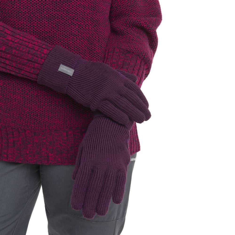 icebreaker rixdorf merino gloves violet m homme