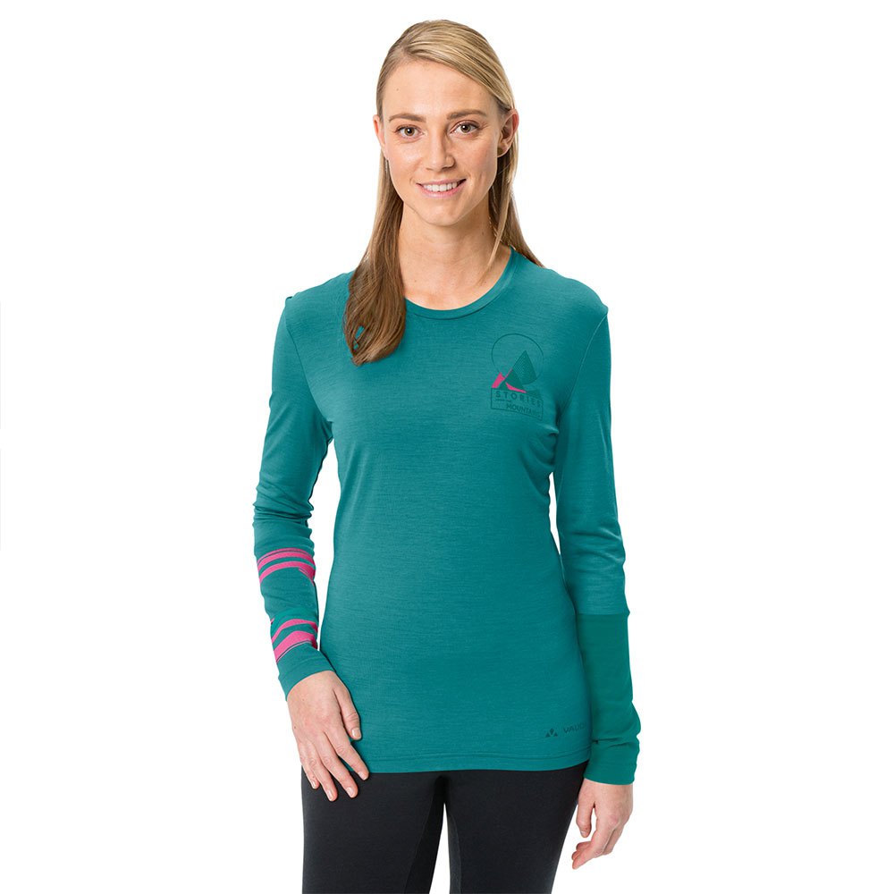 vaude monviso wool long sleeve t-shirt vert 40 femme