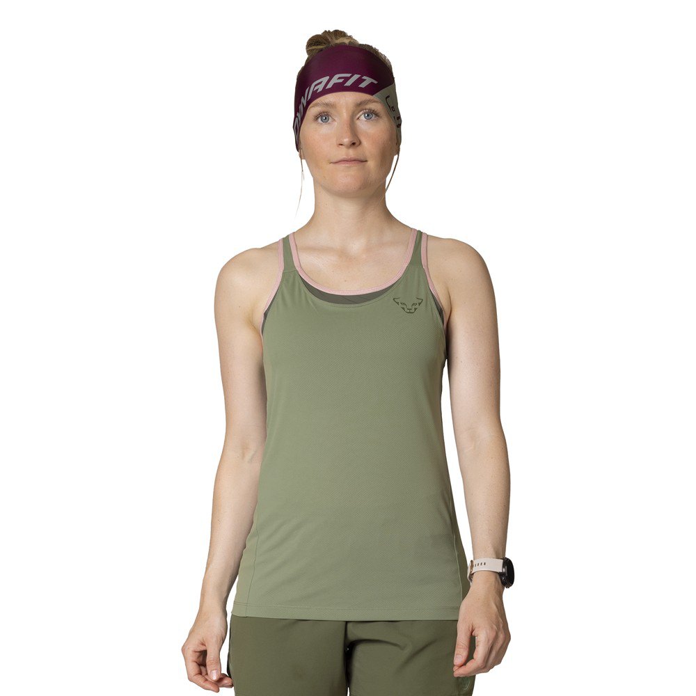 dynafit alpine 2 in 1 sleeveless t-shirt vert xs femme