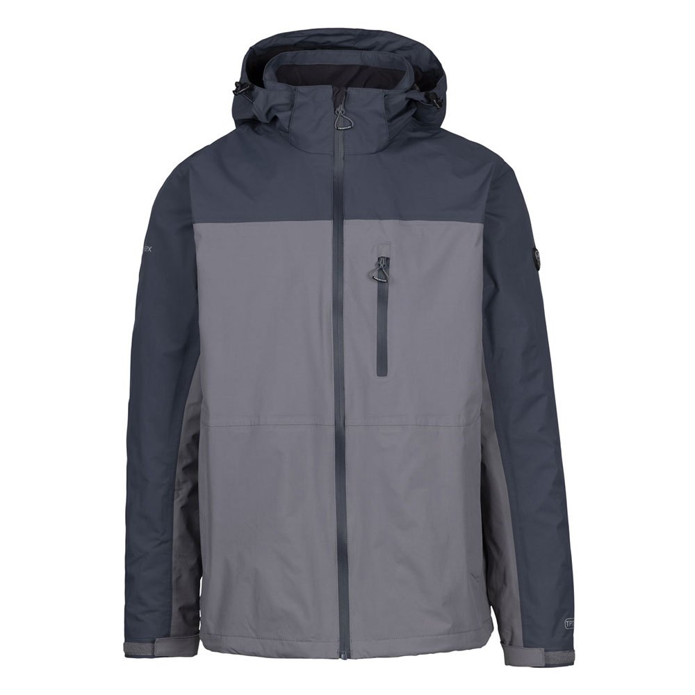 trespass curbridge full zip rain jacket gris 2xs homme