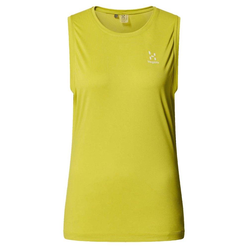 haglofs l.i.m tempo trail sleeveless t-shirt jaune s femme