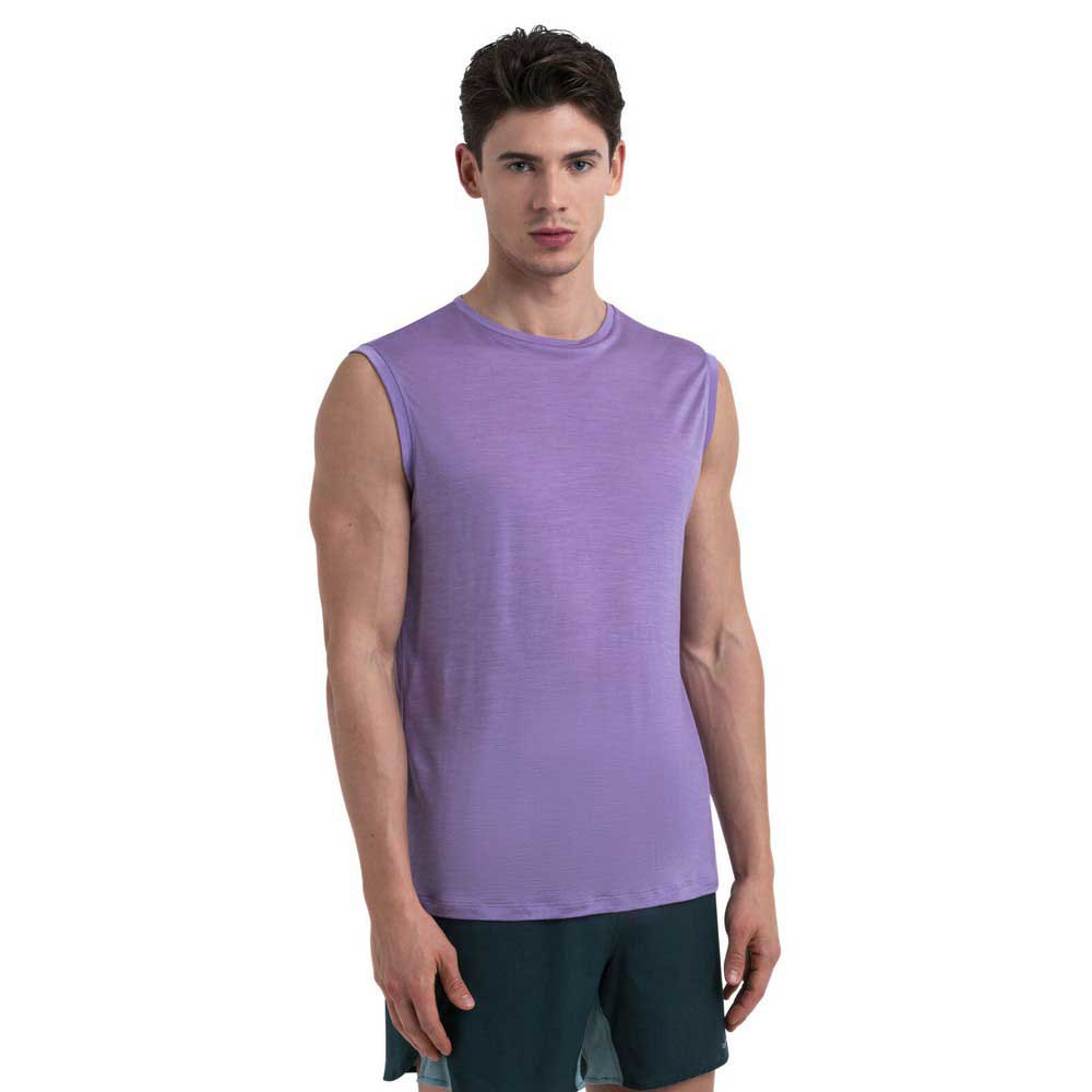 icebreaker merino 125 cool-lite sphere iii tank sleeveless t-shirt violet l homme