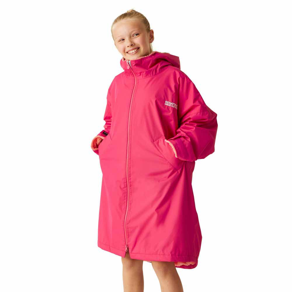 regatta robe hoodie rain jacket rose 5-9 years garçon