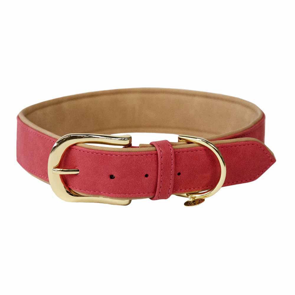 kentucky soft vegan leather collar rouge 34-40 cm