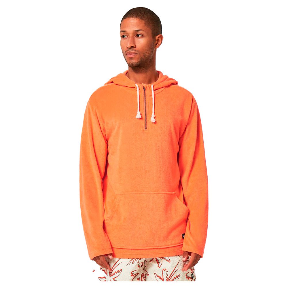 oakley apparel dawny 1/4 zip hoodie orange m homme