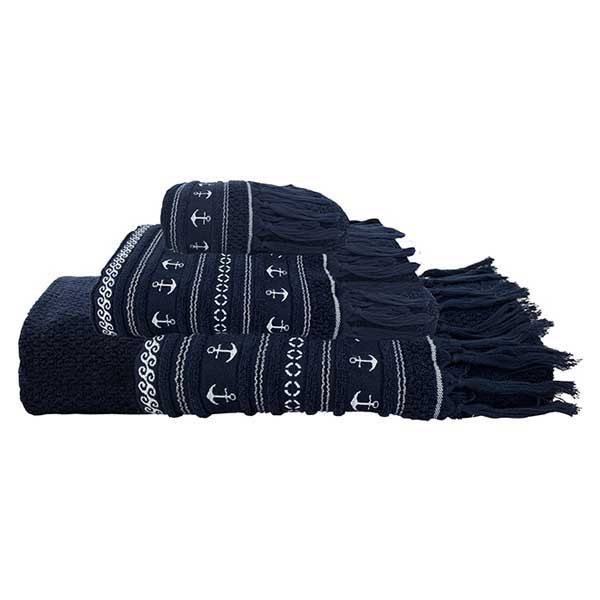 marine business santorini anchors towels set noir