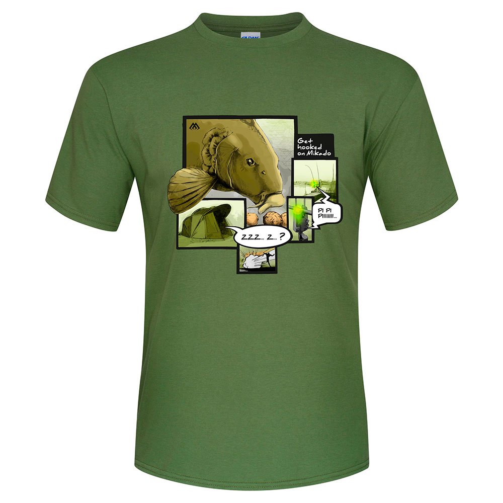 mikado carp bite short sleeve t-shirt vert l homme