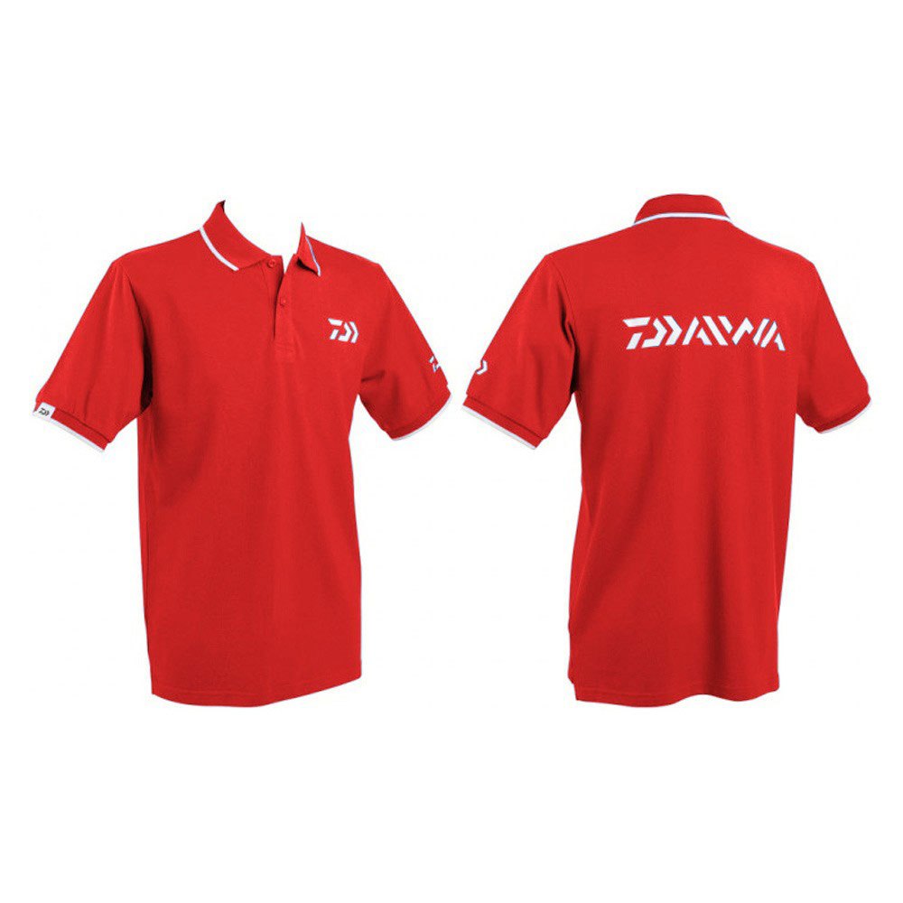 daiwa short sleeve polo shirt rouge l homme