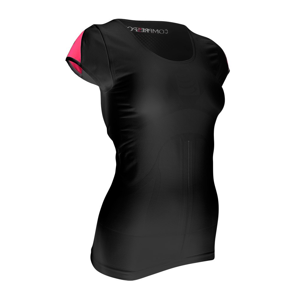 compressport trail running v2 short sleeve t-shirt noir xs femme