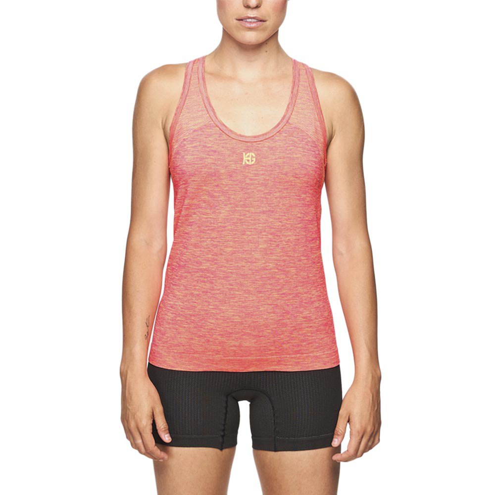 sport hg flow jaspe design sleeveless t-shirt orange l femme