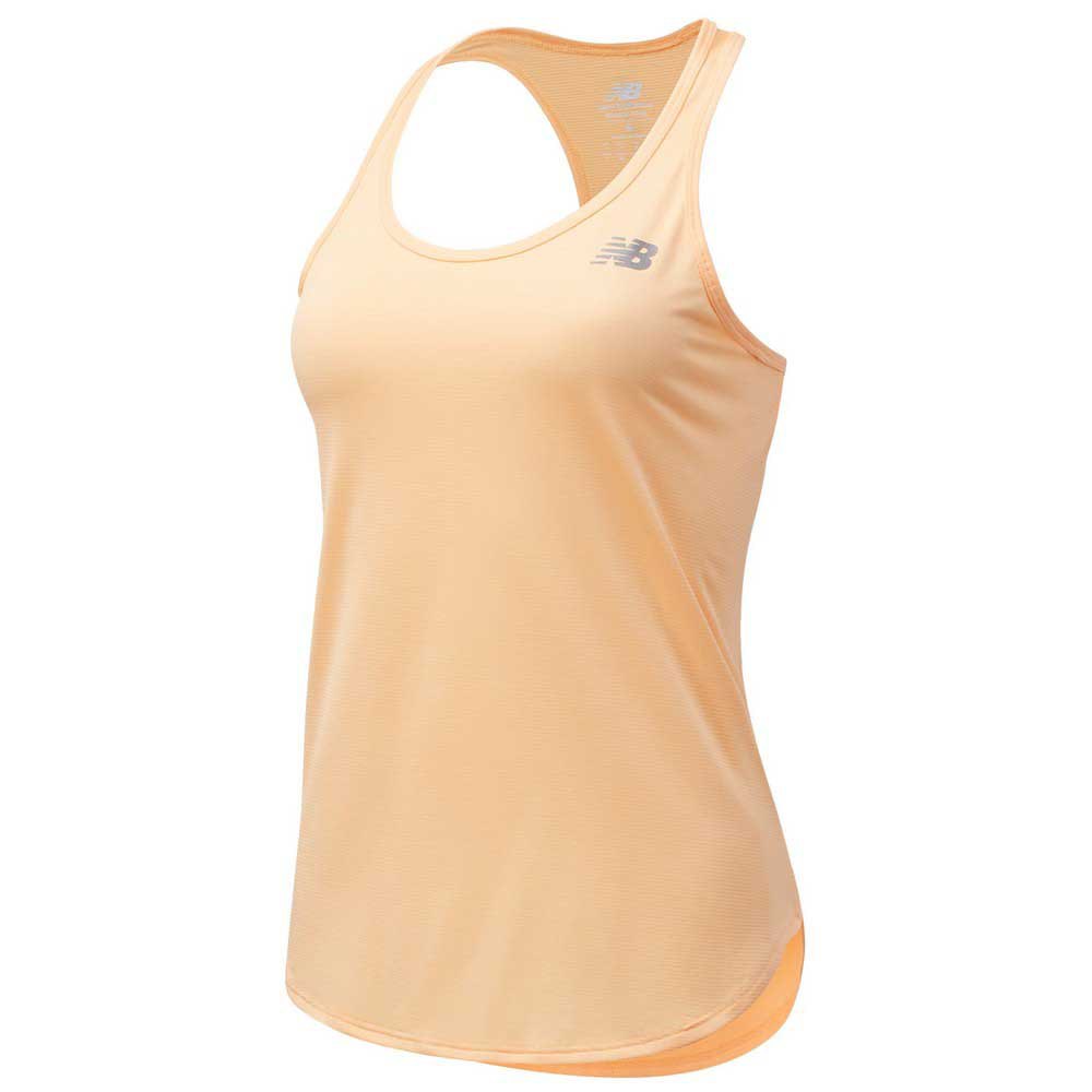 new balance accelerate sleeveless t-shirt orange xs femme