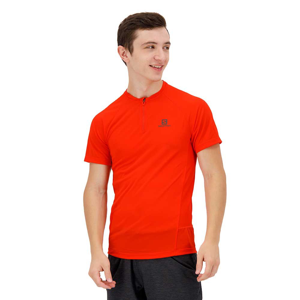 salomon cross rebel short sleeve t-shirt orange xs homme