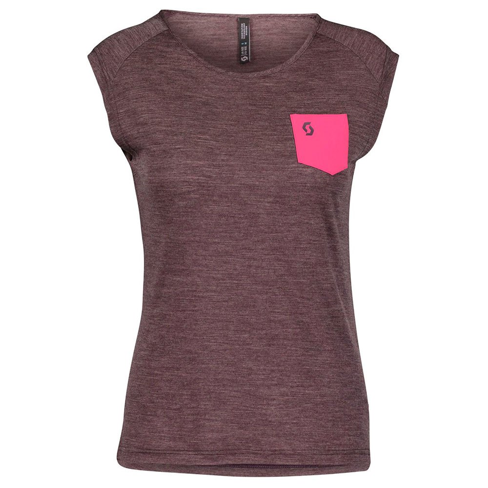 scott 289332 defined merino short sleeve t-shirt violet s femme