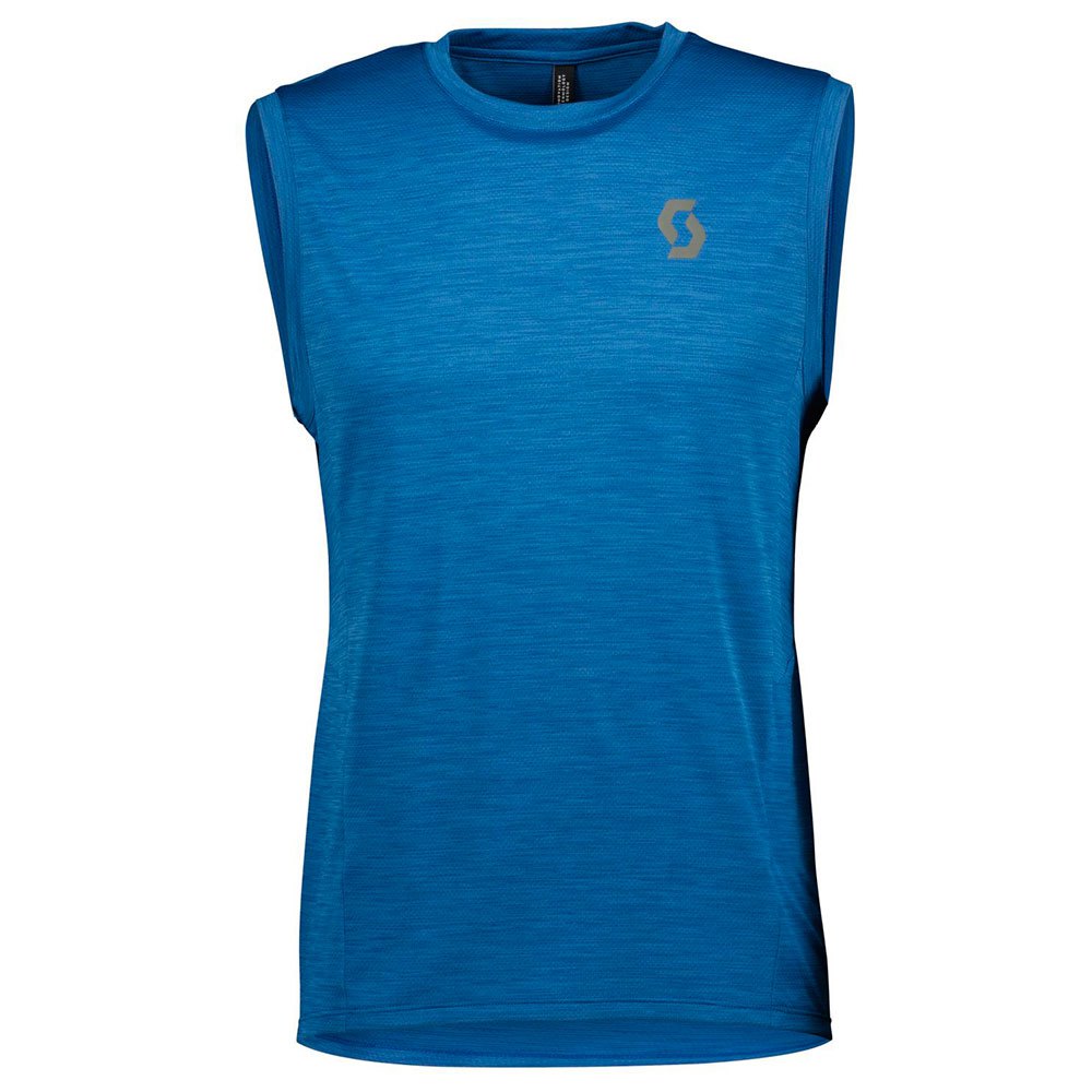 scott trail run lt sleeveless t-shirt bleu m homme