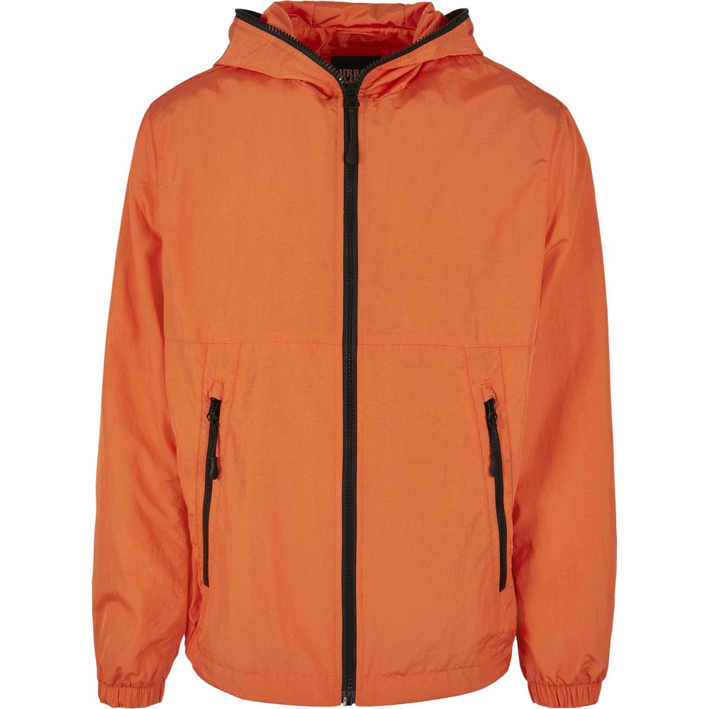 urban classics jacket full zip nylon crepe orange xl homme