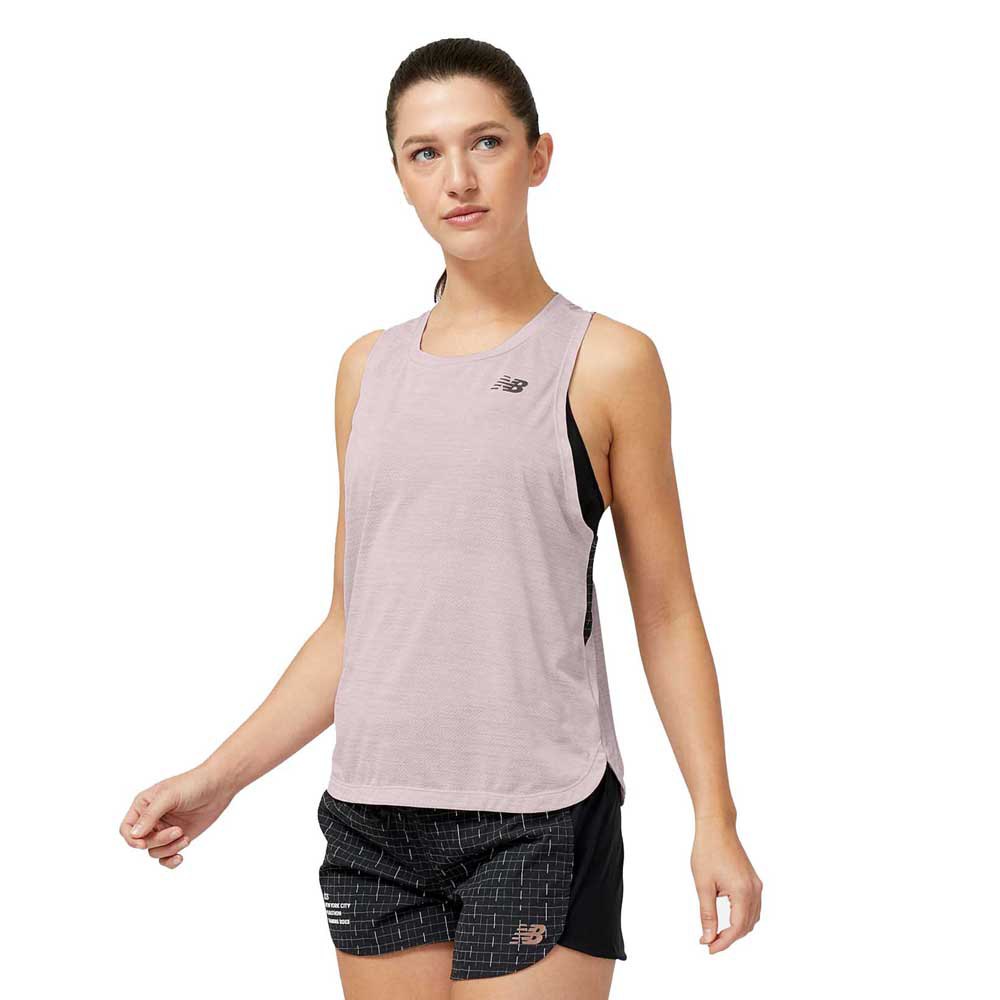 new balance impact luminous sleeveless t-shirt rose xs femme