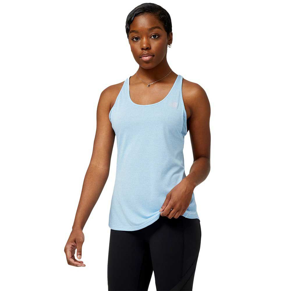 new balance impact sleeveless t-shirt bleu l femme