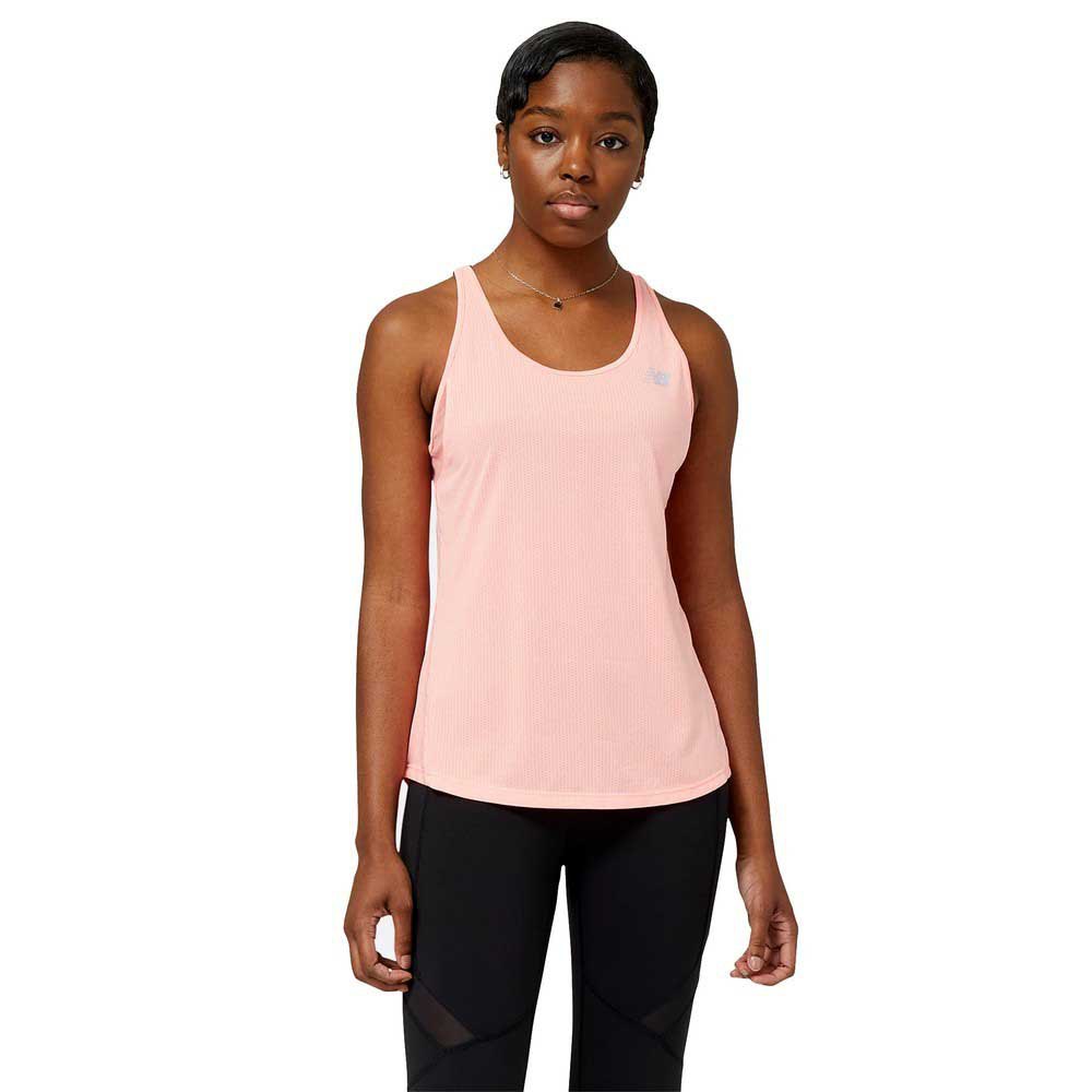 new balance impact sleeveless t-shirt rose xs femme