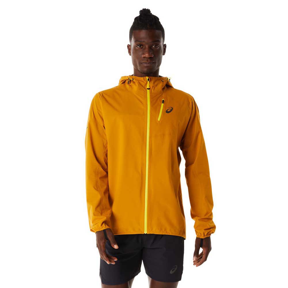 asics fujitrail waterproof jacket orange 2xl homme