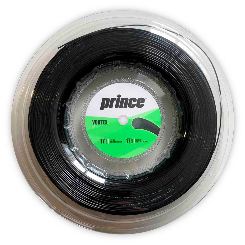 prince vortex 200 m tennis reel string noir 1.25 mm