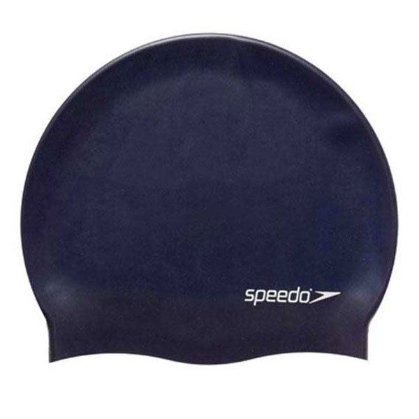 speedo plain flat silicone junior swimming cap bleu